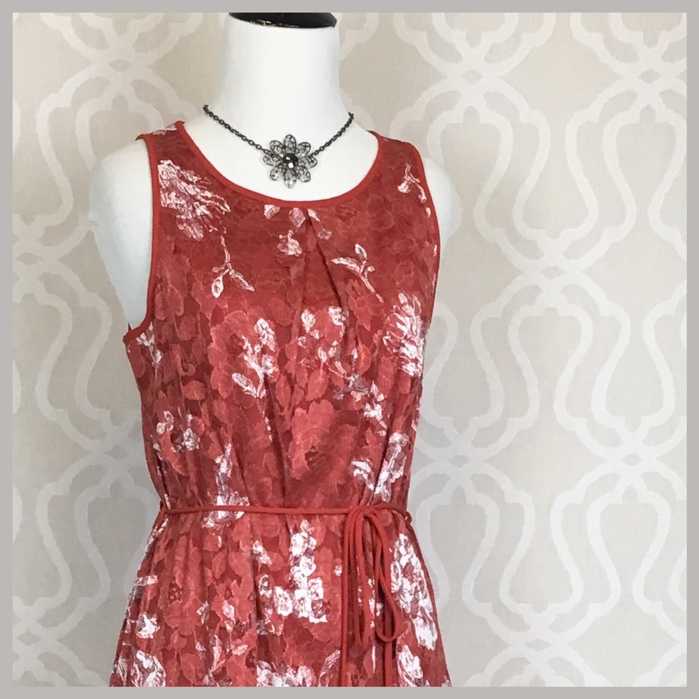 *LAST ONE* Autumn Rust Floral Lace Dress - Picture 5 of 7